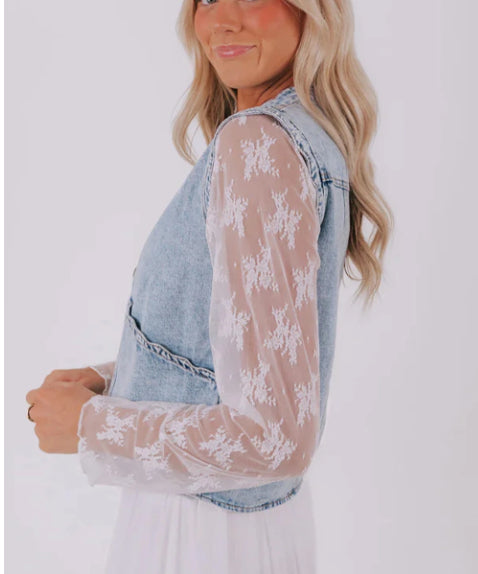 Gilet JANA - Denim Boutonné