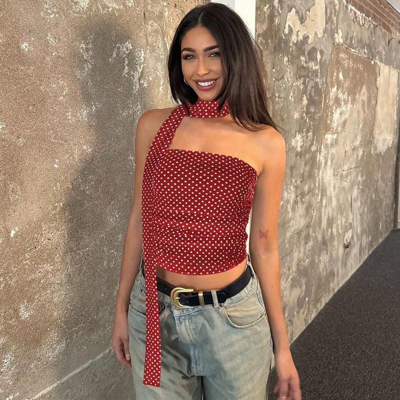 Top PIA – à pois avec foulard
