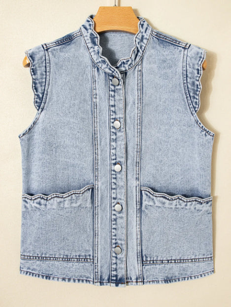 Gilet JANA - Denim Boutonné