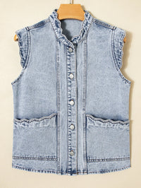 Gilet JANA - Denim Boutonné