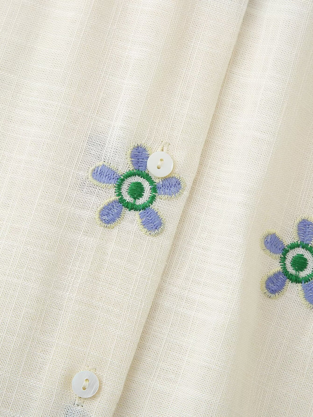 Ensemble FANNY - Chemise Brodée de fleur