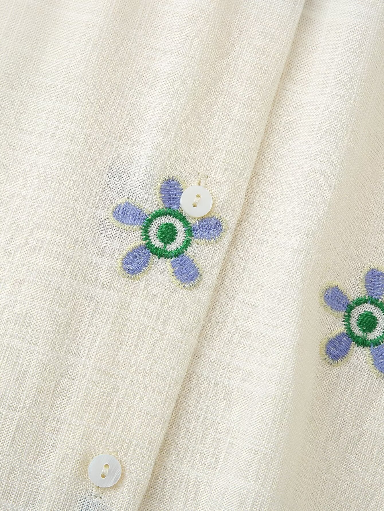 Ensemble FANNY - Chemise Brodée de fleur