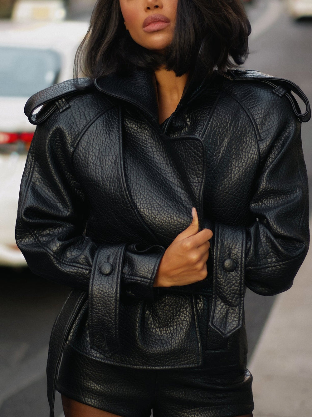 Blouson SANA – Coupe Structurée Effet Cuir avec short - KENZI